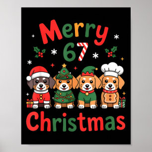 Cute Dachshund Christmas Design Funny Holiday Dog Poster