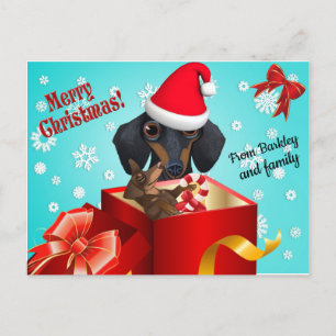 Cute Dachshund Christmas Greeting Card