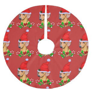 Cute Dachshund Christmas Merry Brushed Polyester Tree Skirt