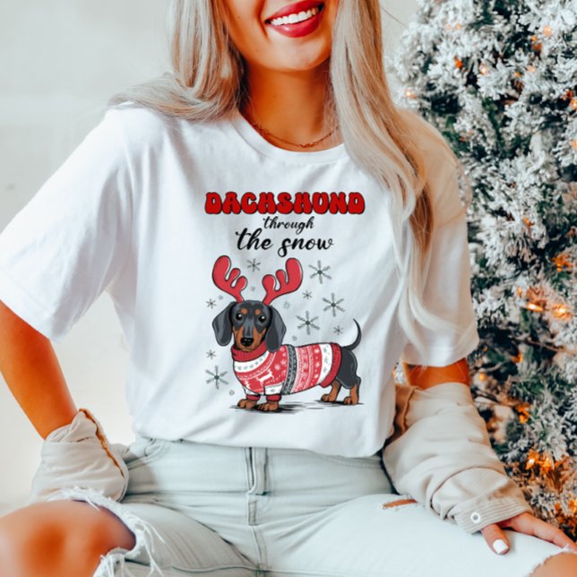 Cute Dachshund Christmas  Women's Shirt (Creator Uploaded)