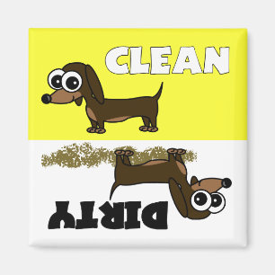 Cute Dachshund Clean / Dirty Dishwasher Magnet