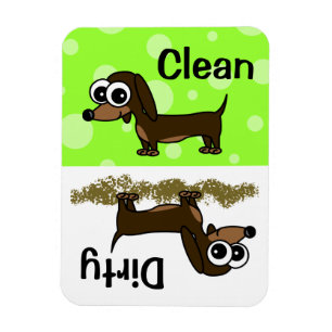 Cute Dachshund Clean / Dirty Dishwasher Magnet