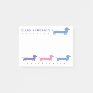 Cute Dachshund Custom Colours and Texts Post-it Notes