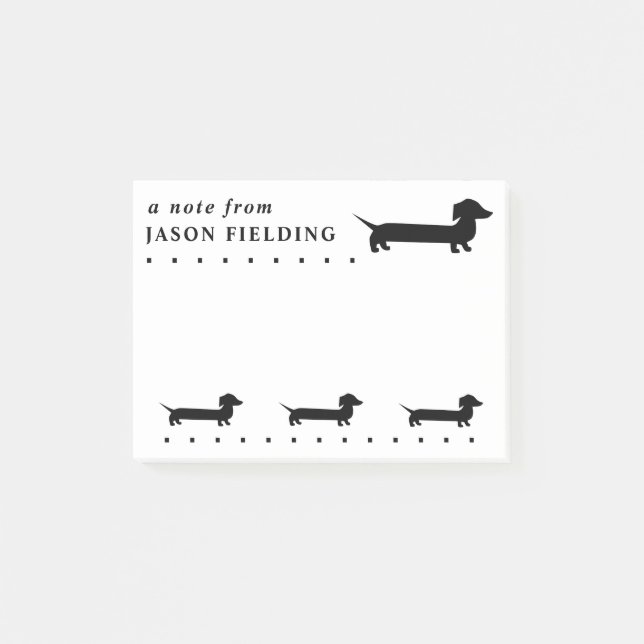Cute Dachshund Custom Post-it Notes (Front)