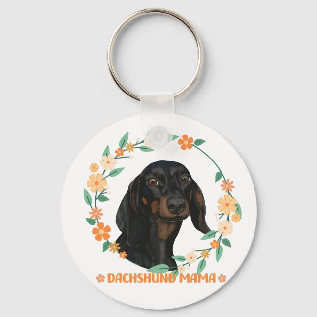 Cute Dachshund - Dachshund Mama Key Ring (Front)