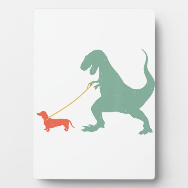 Cute Dachshund Dinosaur Funny Wiener Dog Plaque (Front)
