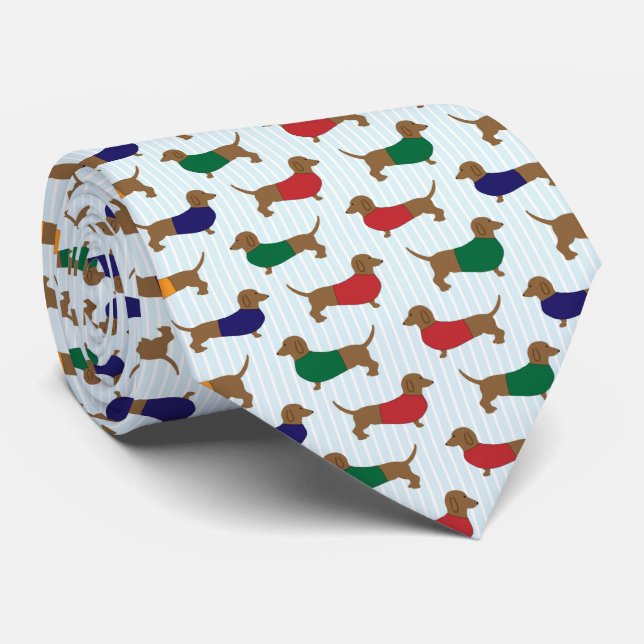 Cute Dachshund dog - Dog Lover Tie (Rolled)