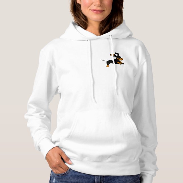 Cute Dachshund Dog Emblem Hoodie (Front)