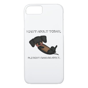Cute Dachshund Dog Funny Black and Tan Puppy Case-Mate iPhone Case
