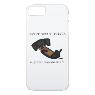 Cute Dachshund Dog Funny Black and Tan Puppy iPhone 8/7 Case