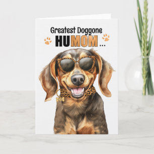 Cute Dachshund Dog Greatest HuMOM Mother's Day Holiday Card