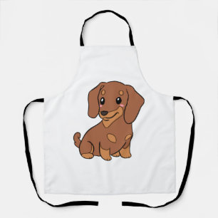 Cute dachshund dog illustration apron