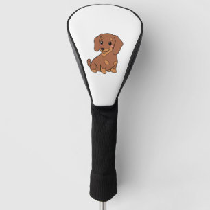 Cute dachshund dog illustration   golf head cover