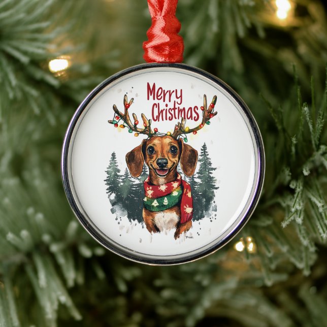 Cute Dachshund Dog Metal Tree Decoration (Tree)