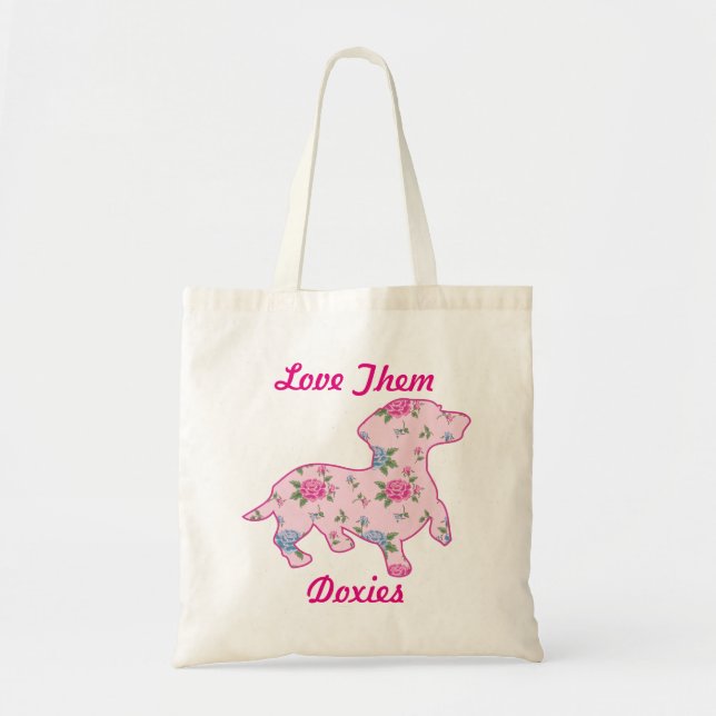 Cute Dachshund Dog Tote Bag (Front)