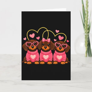 Cute Dachshund Dog Valentines Romantic Lover Heart Card