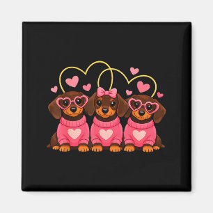 Cute Dachshund Dog Valentines Romantic Lover Heart Magnet
