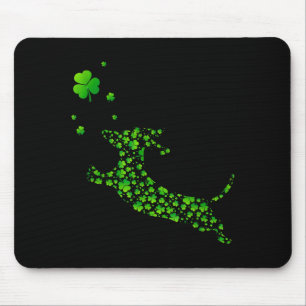 Cute Dachshund Dog With Irish Shamrock St Patricks Mouse Mat
