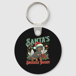 Cute Dachshund Dogs Christmas Lights Santa Holiday Key Ring