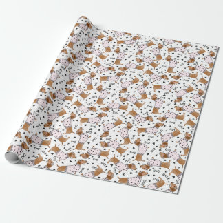 Cute Dachshund dogs wearing pink jumpers  Wrapping Paper