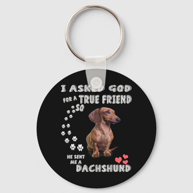Cute Dachshund Doxie Girl Gifts Dachshund Mom Key Ring (Front)