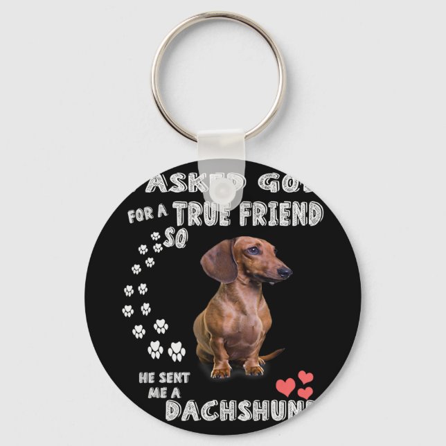 Cute Dachshund Doxie Girl Gifts Dachshund Mum Key Ring (Front)