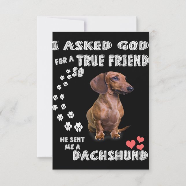 Cute Dachshund Doxie Girl Gifts Dachshund Mum Thank You Card (Front)