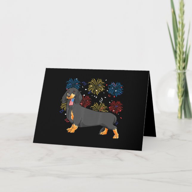 Cute Dachshund Doxie Lover Weiner Dog Mum Dad Kids Holiday Card (Front)