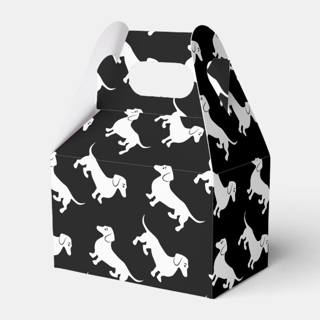 Cute Dachshund Doxie Pattern Favour Box (Front Side)