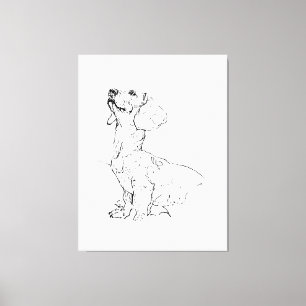 Cute Dachshund Drawing, Dog Parent Canvas Print