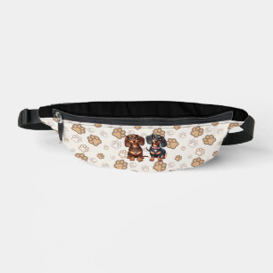 Cute dachshund friends bum bags