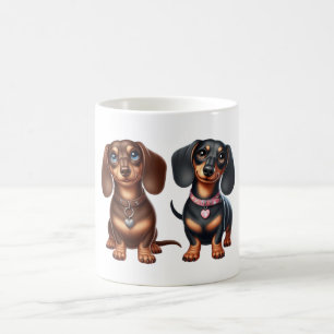Cute dachshund friends coffee mug