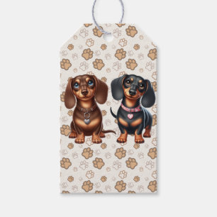 Cute dachshund friends gift tags