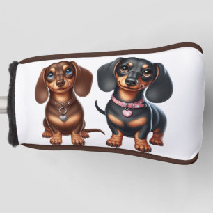 Cute dachshund friends golf head cover