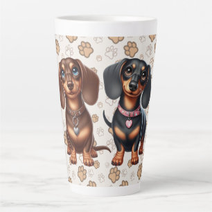 Cute dachshund friends latte mug