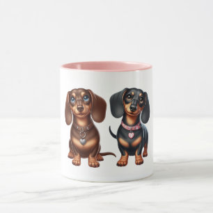 Cute dachshund friends mug