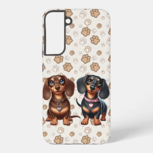 Cute dachshund friends samsung galaxy case