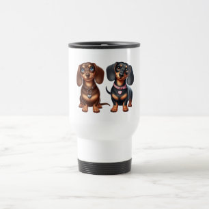 Cute dachshund friends travel mug