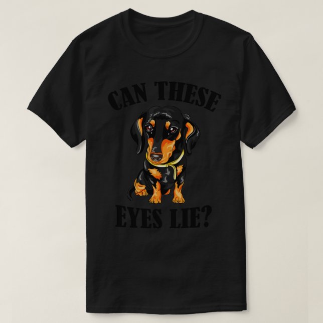 Cute Dachshund Funny Dog T-Shirt (Design Front)