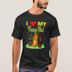 Cute Dachshund  Funny Wiener Dog I Love My Fuzzy T T-Shirt