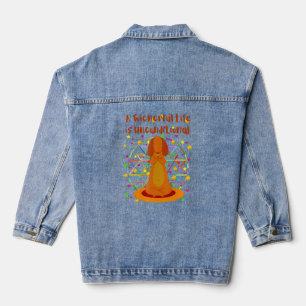 Cute Dachshund  Funny Wiener Dog Yoga Workout Chak Denim Jacket