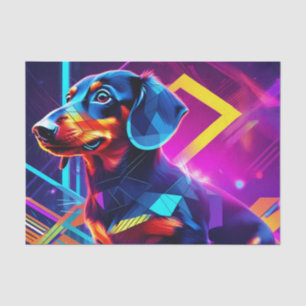 Cute dachshund geometric tissue paper