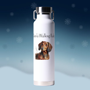 Cute Dachshund'' Gram's Walking Buddy Personalise Water Bottle