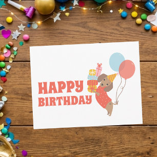 Cute Dachshund Happy Birthday Postcard