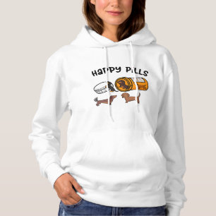 Cute Dachshund Happy Pills Funny Weiner Dog Mum Da Hoodie