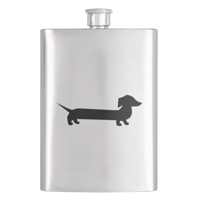 Cute Dachshund Hip Flask (Front)