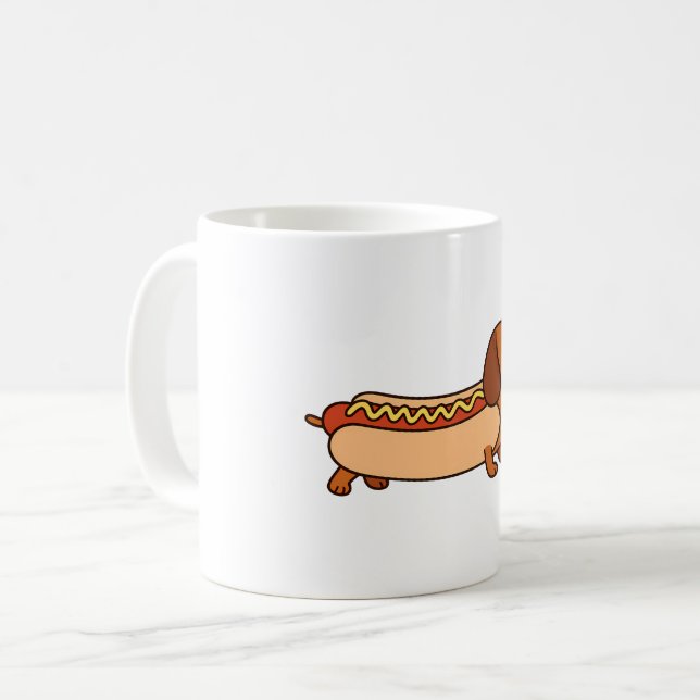 Cute dachshund hotdog	 coffee mug (Front Left)