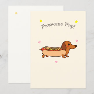 Cute dachshund hotdog holiday card