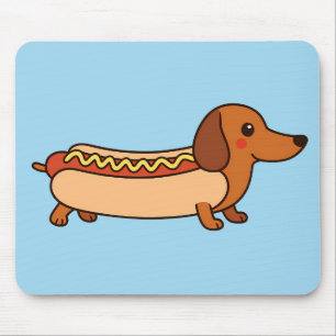 Cute dachshund hotdog mouse mat