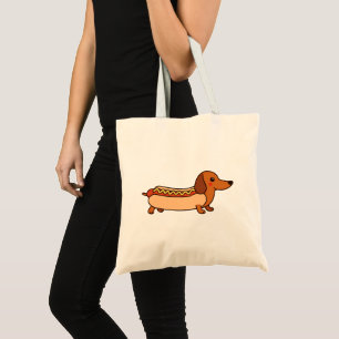 Cute dachshund hotdog  tote bag
